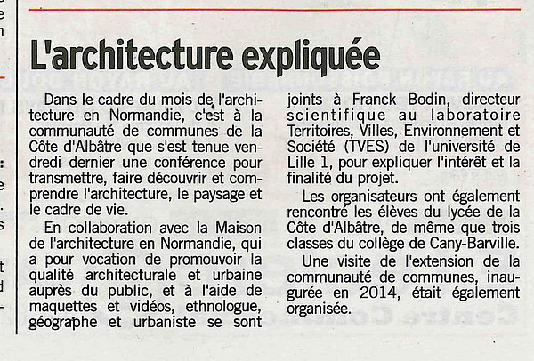 Zoom sur l'article : "L'architecture expliquée"